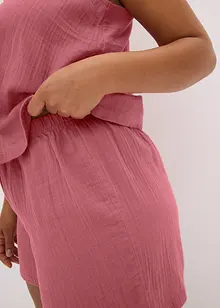Pyjashort en gaze de coton avec top à fines bretelles, bonprix