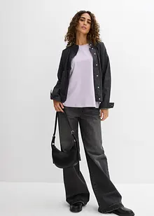 T-shirt ample avec dentelle, bonprix
