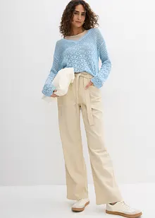 Pantalon 7/8 à taille élastiquée, 100% coton, bonprix