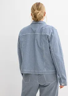 Veste en jean rayée, raccourcie, bonprix