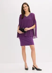 Robe en crêpe avec finition strass, bonprix