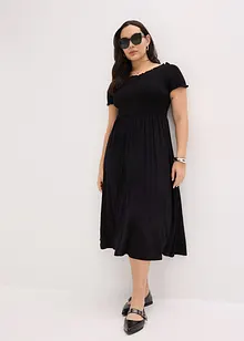 Robe midi à haut smocké, bonprix