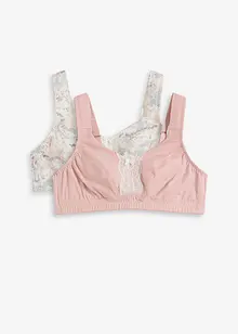 Lot de 2 soutiens-gorge coton sans armatures, bonprix