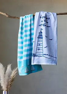 Serviette de toilette motif phare, bonprix