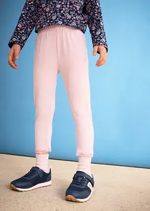 Lot de 2 leggings avec dentelle en bas des jambes, bonprix