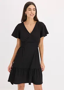 Robe légère en jersey crêpe avec manches papillon, bonprix
