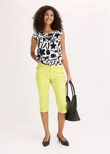 Pantalon corsaire taille élastiquée, bonprix