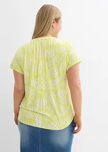 T-shirt col tunisien en viscose mélangée, bonprix
