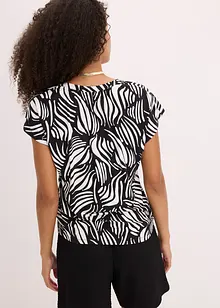 T-shirt col tunisien en viscose mélangée, bonprix
