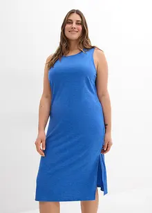 Robe fluide côtelée et fendue sur les côtés en viscose mélangée, bonprix