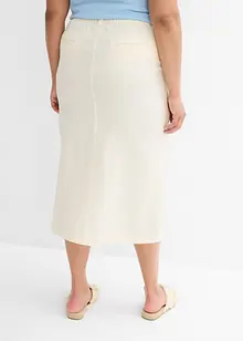 Jupe midi légère en lin mélangé, bonprix