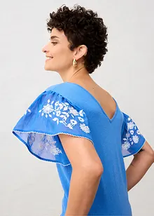 Haut en maille coton et soie avec manches en crêpe, bonprix