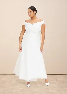 Robe de mariée à encolure Bardot avec dentelle, bonprix