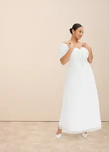 Robe de mariée à encolure Bardot avec dentelle, bonprix