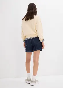 Short en jean taille haute, peu extensible, bonprix