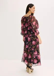 Robe longue en crêpe, bonprix