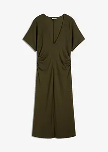 Robe en jersey côtelé, froncée sur le côté, bonprix