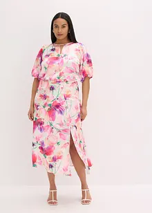 Jupe longue en satin à boutons décoratifs, bonprix