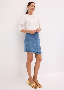 Blouse manches courtes contenant du lin, bonprix