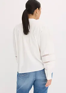 Chemisier avec lin et empiècements en crochet, bonprix