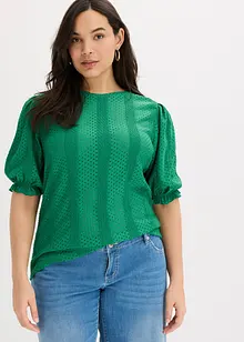 T-shirt en broderie anglaise avec volants, bonprix