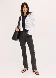 Gilet en maille aspect crochet, bonprix