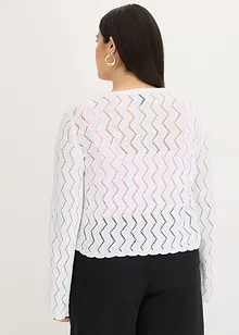 Gilet en maille aspect crochet, bonprix