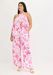 Pantalon large imprimé en viscose texturée, bonprix