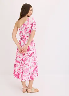 Robe asymétrique imprimée en viscose texturée, bonprix