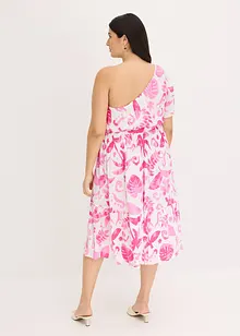 Robe asymétrique imprimée en viscose texturée, bonprix