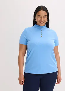 Top en coton à col volanté, bonprix