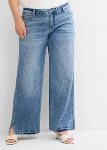Jean droit et ample, taille mi-haute, peu extensible, bonprix