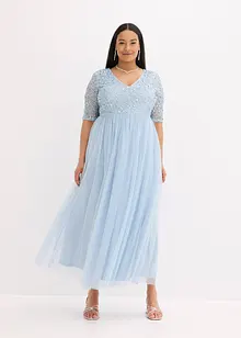 Robe longue avec broderie en sequins, bonprix