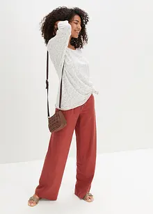 Pantalon palazzo en lin mélangé, bonprix