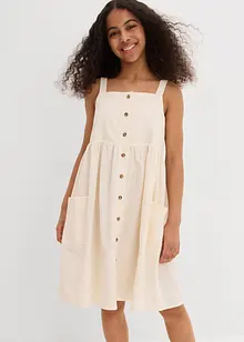 Robe à bretelles en lin mélangé rafraîchissant, bonprix