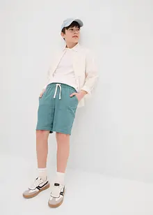 Short ample à taille élastiquée en gaze de coton légère, bonprix