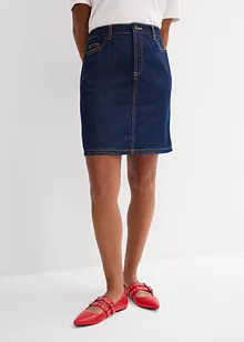 Jupe midi en jean, peu extensible, bonprix