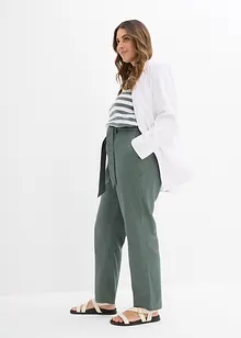 Pantalon taille élastiquée dans un léger mélange lin-viscose, bonprix