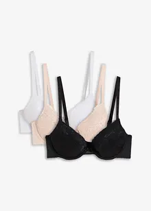 Lot de 3 soutiens-gorge push-up à armatures, bonprix