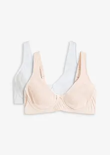 Lot de 2 soutiens-gorge moulés coton non rembourrés avec armatures, bonprix