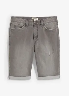 Bermuda en jean extensible, base retroussée, regular, bonprix