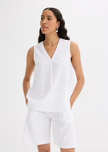 Blouse sans manches en lin mélangé, bonprix