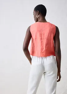 Blouse sans manches 100 % lin à encolure croisée, bonprix