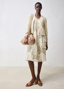 Gilet en maille ajourée avec lin, bonprix
