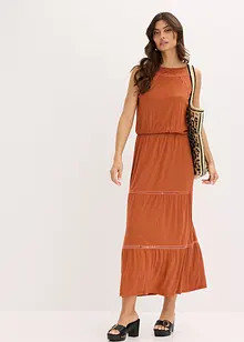 Robe longue avec empiècements au crochet, bonprix