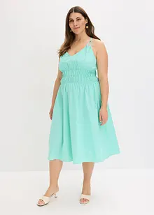 Robe midi 100% coton à fines bretelles, bonprix