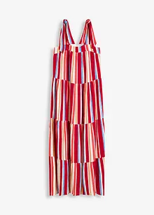 Robe rayée à bretelles en viscose texturée, bonprix