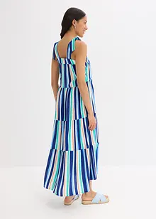 Robe rayée à bretelles en viscose texturée, bonprix