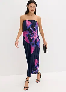 Robe bustier plissée en satin brillant, bonprix