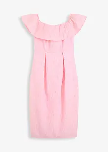 Robe à encolure Bardot en jacquard brillant, bonprix